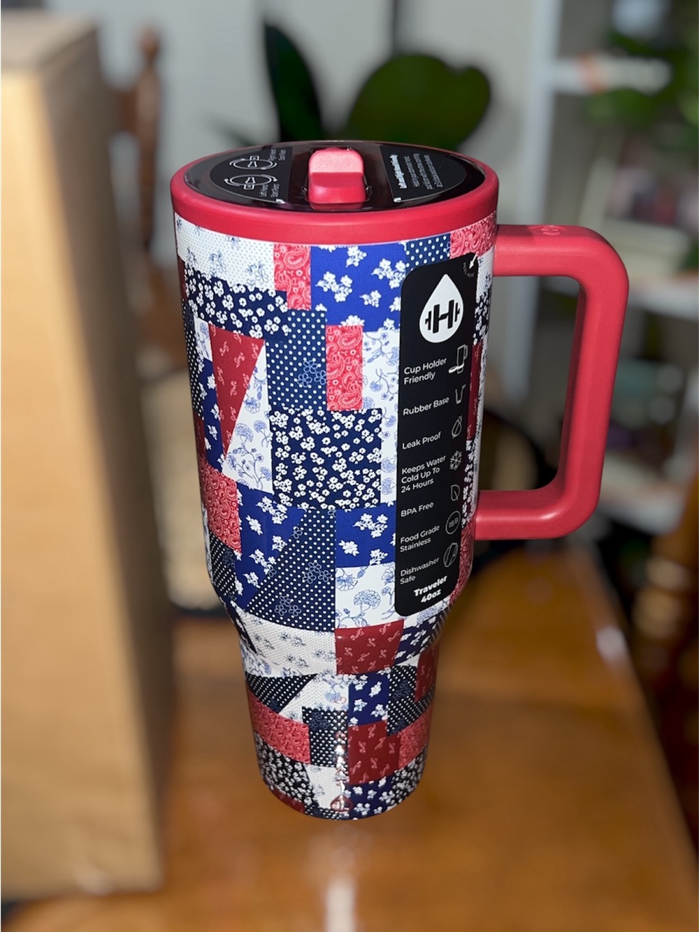 HydroJug Traveler 40oz Quilted Americana Mug - Red, White, Blue ❤️💙